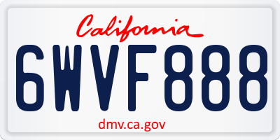 CA license plate 6WVF888