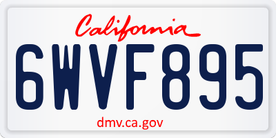 CA license plate 6WVF895