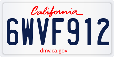 CA license plate 6WVF912