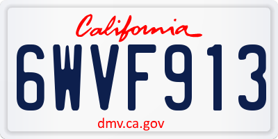 CA license plate 6WVF913