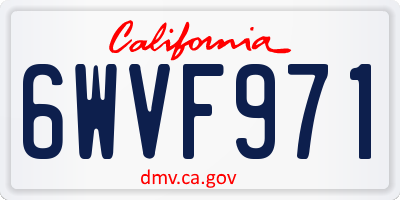 CA license plate 6WVF971