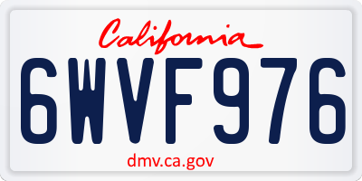 CA license plate 6WVF976