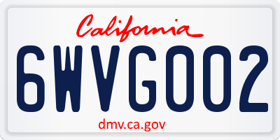 CA license plate 6WVG002