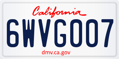 CA license plate 6WVG007
