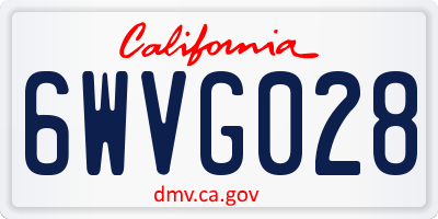 CA license plate 6WVG028