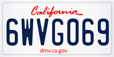 CA license plate 6WVG069