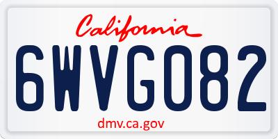 CA license plate 6WVG082