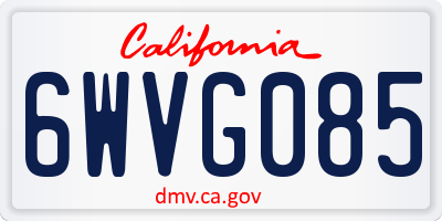 CA license plate 6WVG085
