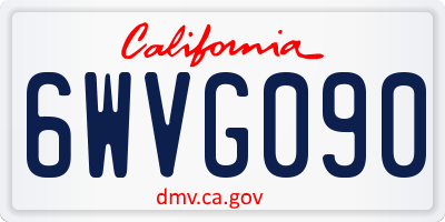 CA license plate 6WVG090