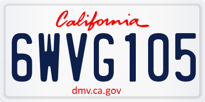 CA license plate 6WVG105