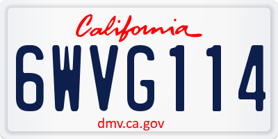 CA license plate 6WVG114