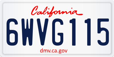CA license plate 6WVG115