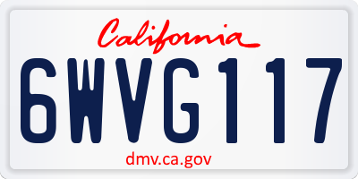 CA license plate 6WVG117