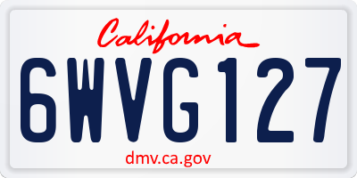 CA license plate 6WVG127