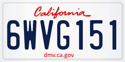 CA license plate 6WVG151