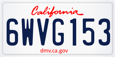 CA license plate 6WVG153