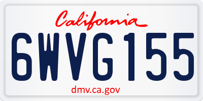 CA license plate 6WVG155