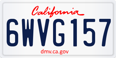 CA license plate 6WVG157