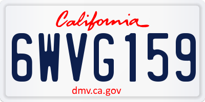 CA license plate 6WVG159