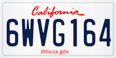 CA license plate 6WVG164