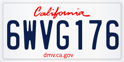 CA license plate 6WVG176