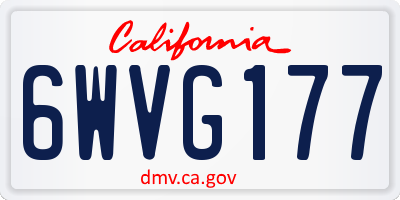 CA license plate 6WVG177