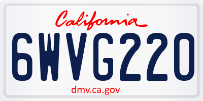 CA license plate 6WVG220