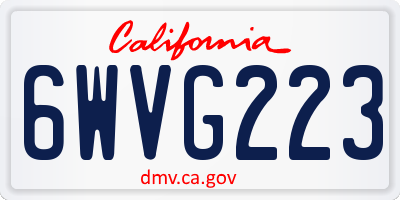 CA license plate 6WVG223