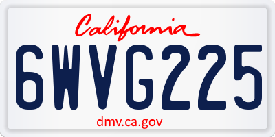 CA license plate 6WVG225