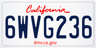 CA license plate 6WVG236