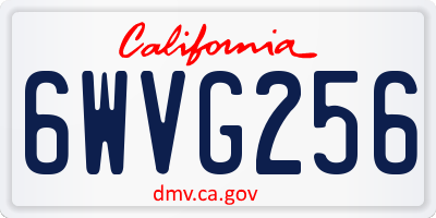 CA license plate 6WVG256