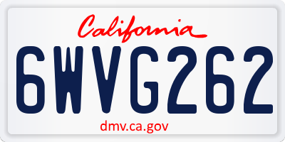 CA license plate 6WVG262