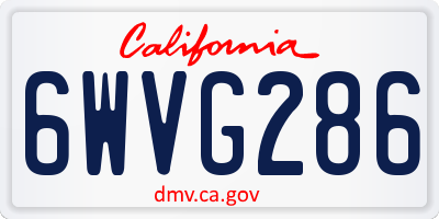CA license plate 6WVG286