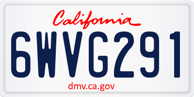 CA license plate 6WVG291