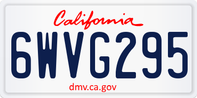 CA license plate 6WVG295