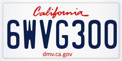 CA license plate 6WVG300