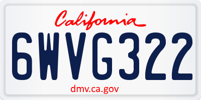 CA license plate 6WVG322