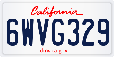 CA license plate 6WVG329