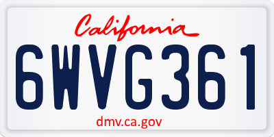 CA license plate 6WVG361