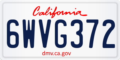 CA license plate 6WVG372