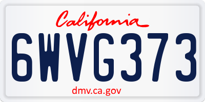 CA license plate 6WVG373