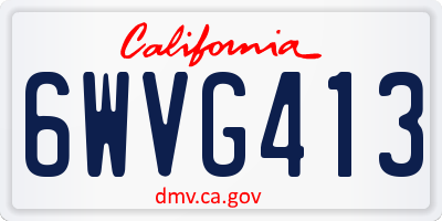 CA license plate 6WVG413