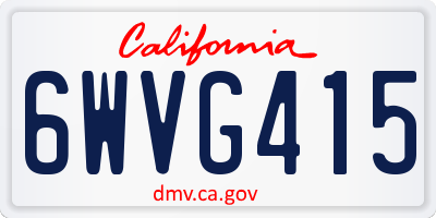 CA license plate 6WVG415