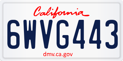 CA license plate 6WVG443