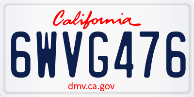CA license plate 6WVG476