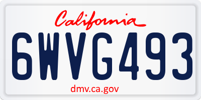 CA license plate 6WVG493