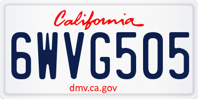 CA license plate 6WVG505
