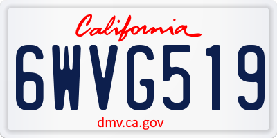 CA license plate 6WVG519