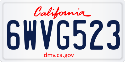 CA license plate 6WVG523