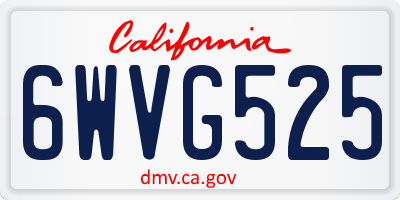 CA license plate 6WVG525